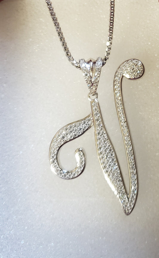 Blinged out initial chain (large) V
