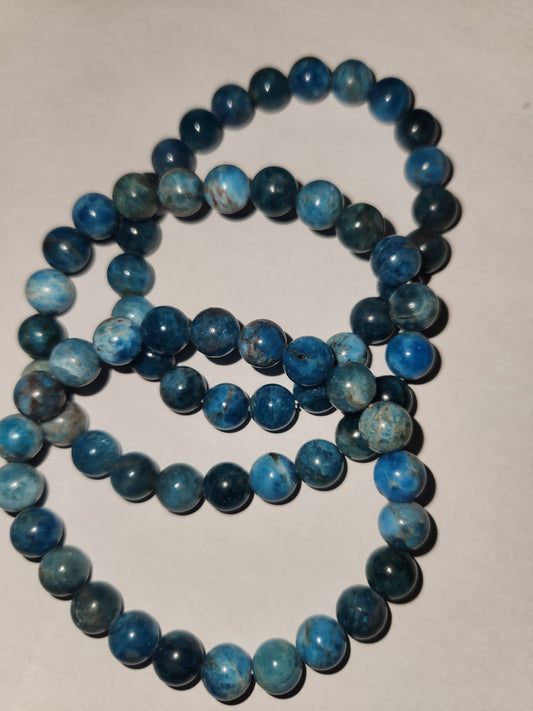 Blue apatite crystal bracelet