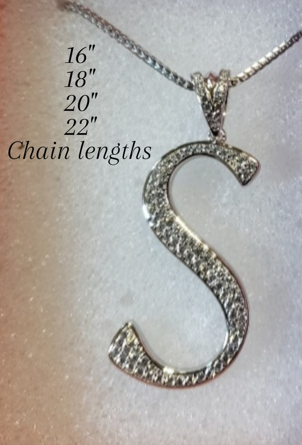 Blinged out initial chain (large) S