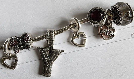 Bracelet initial hang charms (for pandora bracelets)