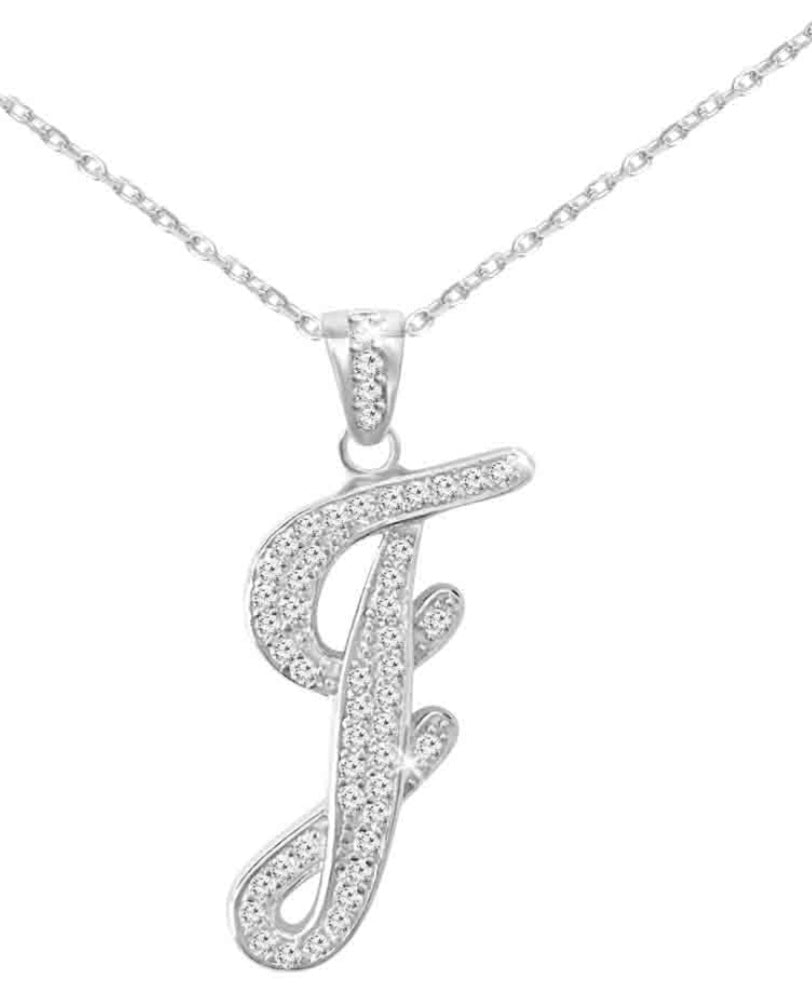 (J)Blinged out initial chains (small) sterling silver