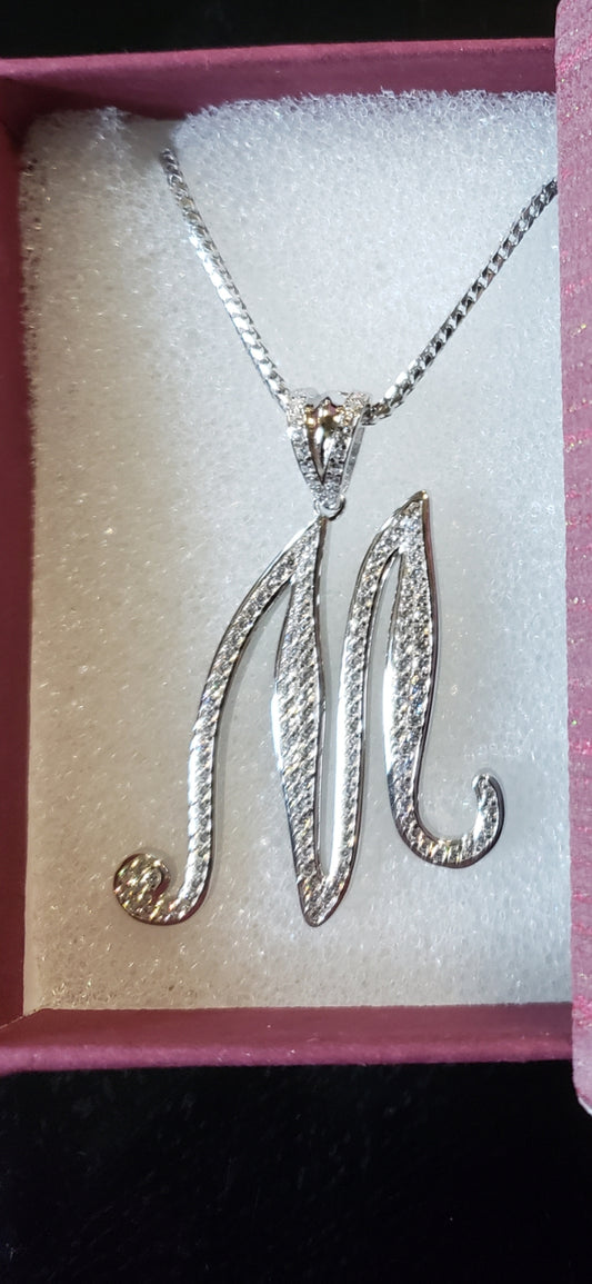 Blinged out initial chain M (large)