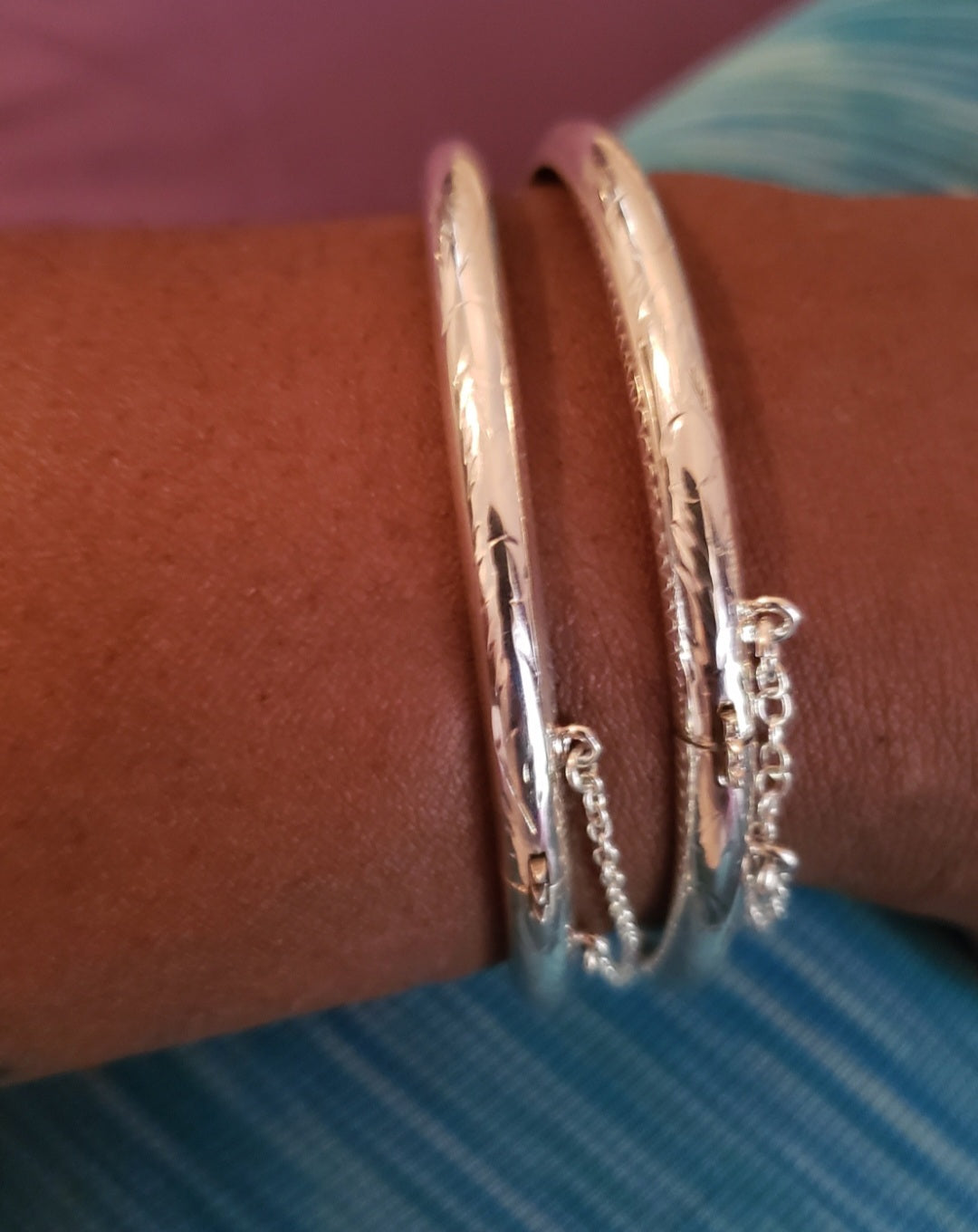 Sterling silver small width bangles