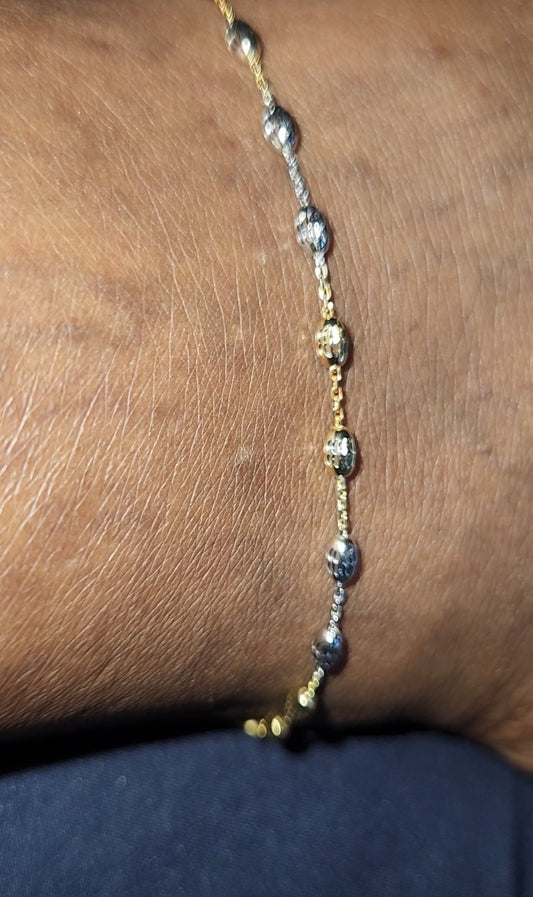 Tri-color anklets (rose gold, gold, silver)