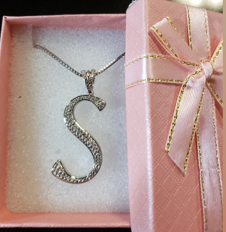 (S) sterling silver initial chain (small)